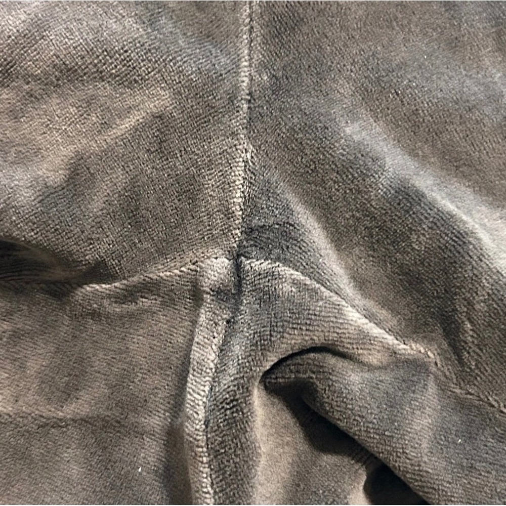Vintage Velour Track Pants Gray Cotton Blend Straight Leg Lounge Trousers Medium - Picture 8 of 8